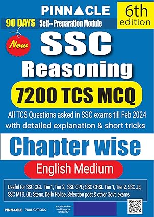 Pinnacle SSC Reasoning 7200 TCS MCQ 6th Edition Book