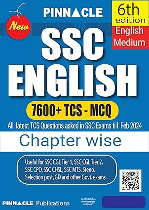 Pinnacle SSC English 7600+ TCS MCQ 6th Edition Book