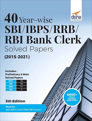 Disha 40 Year wise Bank Clerk Solved Papers