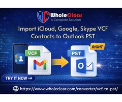 Import iCloud, Google, Skype VCF Contacts to Outlook PST