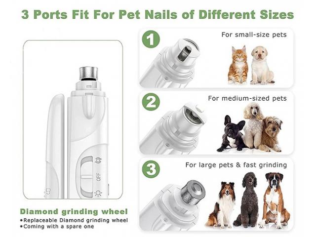 Qpets Electric Automatic Pet Grooming Kit 2 In 1 Dog Nail Grinder and Clippers Cutter - 2/2