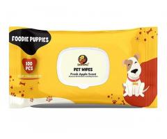 Foodie Puppies Pet Wipes for Dogs, Puppies with Fresh Apple Scent - 1