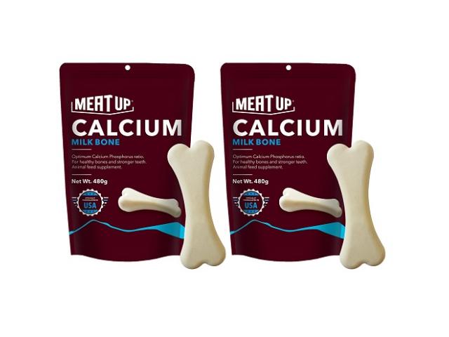 Meat Up Calcium Milk Bone Pouch, Dog Treats Flavour Meat, Milk - 1/1