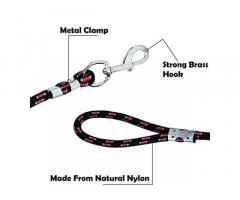 Quickato Stylish Nylon Black Rope Dog Cord Training Leash - 2
