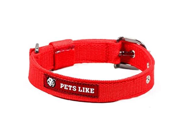 Pets Like Polyester Collar for dog, Red - 1/2