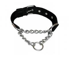 PSK PET MART Dog Choke Pet Nylon Half Chain Collar Half Choker Stainless Steel Dogs Collars