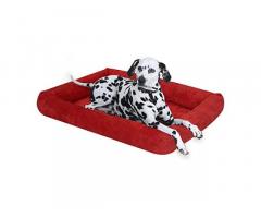 Mellifluous Dog and Cat Fur Pet Bed (Red) - 1