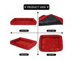 Mellifluous Dog and Cat Fur Pet Bed (Red) - 2