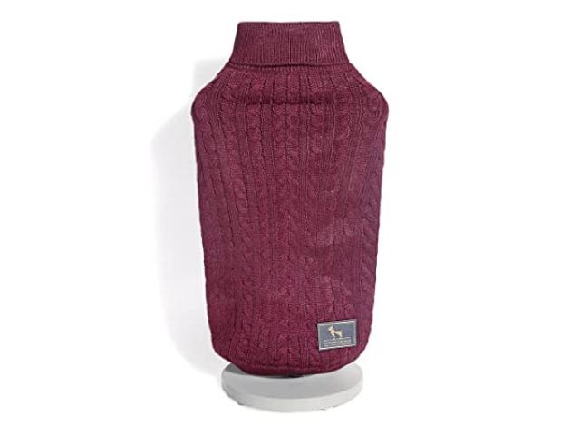 Heads Up For Tails Cable Knit Dog Sweater - Mauve - 2/2
