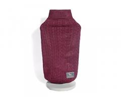 Heads Up For Tails Cable Knit Dog Sweater - Mauve - 2