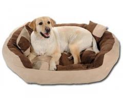 Round Pet Sofa Shape Velvet Bed for Dog Cat