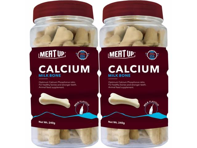 Meat Up Calcium Bone Jar, Dog Supplement Treats Buy Online Price - 1/3