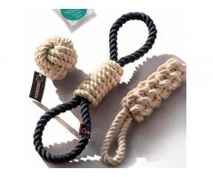 DOGGIE DOG Attractive Cotton Poly Mix Chew Dog Toys Rope for Adult and Small Dogs