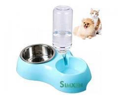 Simxen Dual Pets Bowls, Detachable Stainless Steel Dog Bowl - 1