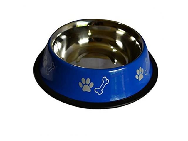 Foodie Puppies Stainless Steel Paw Bone Printed Food Water Feeding Bowl - 1/1