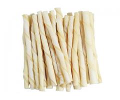 LOVING PETS Dog Chew White Twisted Sticks For All Life Stages