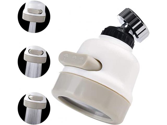 OINOZ Flexible Kitchen Tap Head Movable Sink Faucet 360° Rotatable ABS Sprayer Removable - 3/3