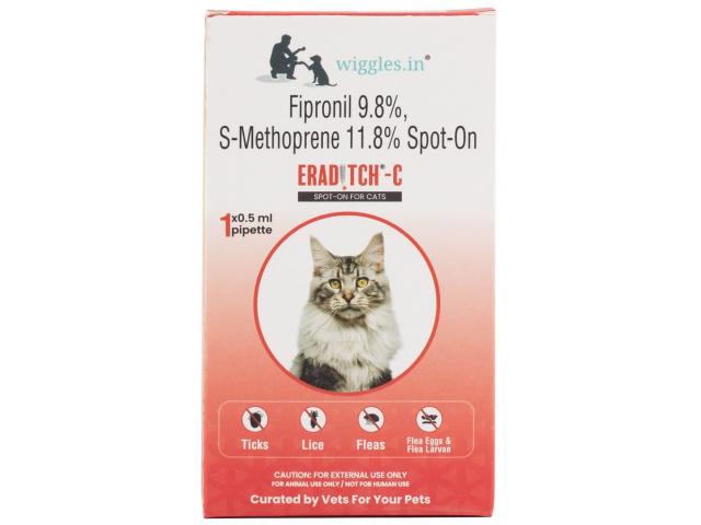 Wiggles Eraditch Spot on for Cats Fleas Ticks Remover Treatment Drops - 1/1
