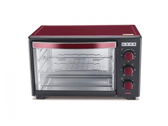 Usha 3629R 29 Liters Oven Toaster Grill with Rotisserie and Convection, 1600 W - 1/2