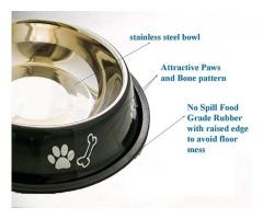 Sage Square Dog Stainless Steel Bowl for Pets, Dogs, Puppy, Cat, Kittens