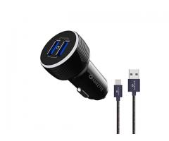 Amkette Power Pro Dual QC USB Car Charger Smart Charging with Quick Charge 3.0 - 1