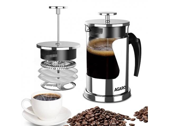 Agaro Crystal French Press Coffee Maker, 600 ML - 1/1