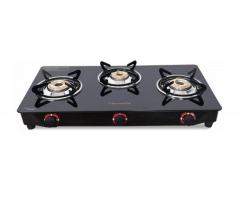 Butterfly Smart Glass 3 Burner Gas Stove, Manual Ignition - 1