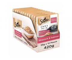 Sheba Rich Premium Wet Cat Food, Fish Mix (Skipjack & Salmon)