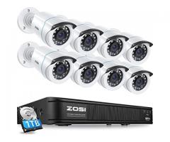 ZOSI 8MM-106W8S-10-US 1080P H.265+ Home Security Camera System