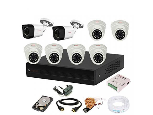 CP PLUS Wired 8 Channel HD DVR 1080p Outdoor Indoor Camera, Full Combo Set - 1/1