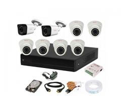 CP PLUS Wired 8 Channel HD DVR 1080p Outdoor Indoor Camera, Full Combo Set