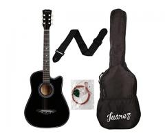 Juarez Acoustic Guitar, 38 Inch Cutaway, 038C with Bag, Strings, Pick and Strap