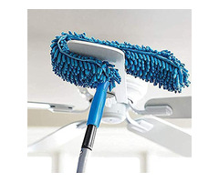 Stolenband Foldable Microfiber Fan Cleaning Duster Steel Body Flexible Fan mop