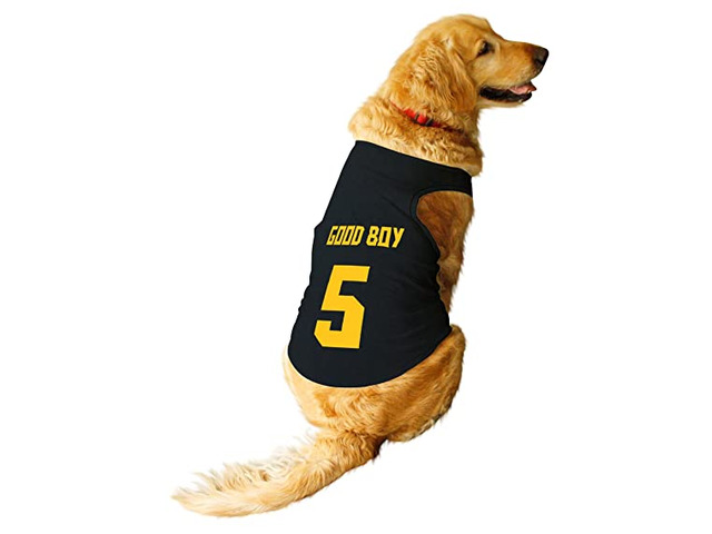 Ruse Pet Good Boy Jersey No.5 Printed Round Neck Sleeveless Dog Vest - 2/3