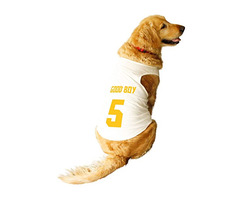 Ruse Pet Good Boy Jersey No.5 Printed Round Neck Sleeveless Dog Vest