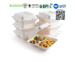 9 inch Bagasse Food Takeaway Disposable Container sugarcane food container