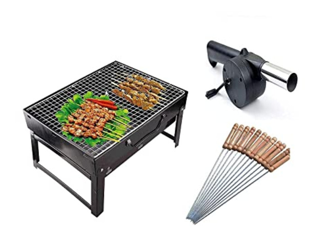 D.W Folding Portable Outdoor Barbeque Charcoal BBQ Grill Oven - 1/1