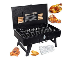 MAZORIA Big Size Foldable Charcoal Barbeque Grill Set
