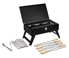 Solimo Briefcase Style Foldable Charcoal Barbeque Grill