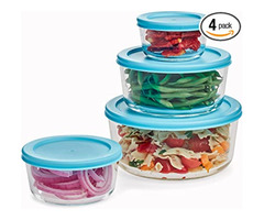 EatNeat 8 pc Round Glass Food Storage Containers With Lids