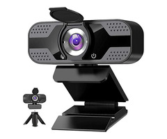 ANVASKTEK Webcam with Microphone for Desktop