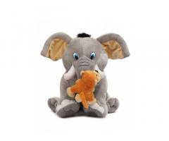 Elephant with Monkey soft toys, Baby toys, Kids toy, Soft toy - 1