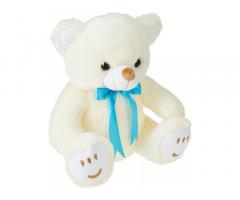 Amazon Brand - Jam and Honey Teddy Bear Soft Toy - White Teddy Bear
