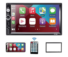 ISOWESHE Double Din Car Stereo with 7 Inch Display
