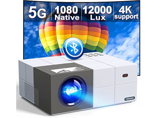 YOWHICK Native 1080P 5G WiFi Bluetooth Projector - 1/1