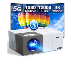 YOWHICK Native 1080P 5G WiFi Bluetooth Projector