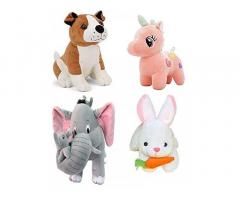 Odin birds Pack of 4 Animals Soft Toy for kids(Elephant, Dog, Unicorn and Rabbit)