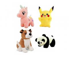 Odin birds Pack of 4 Animals Soft Toy for Kids (Unicorn, Pikachu, Dog, Panda) - 1