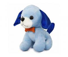 Webby Soft Animal Plush Standing Dog Toy 20cm, Blue