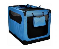 AmazonBasics Premium Folding Portable Soft Pet Dog Crate Carrier Kennel, Blue - 1